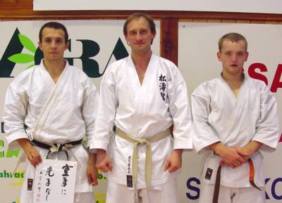 Martin Slama, 3.Dan (li.) und Pavel Vlk, Dojo Prachatice mit J. Mayer