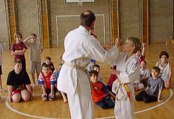 Karate-Technik vorgeführt von Justus & Jürgen